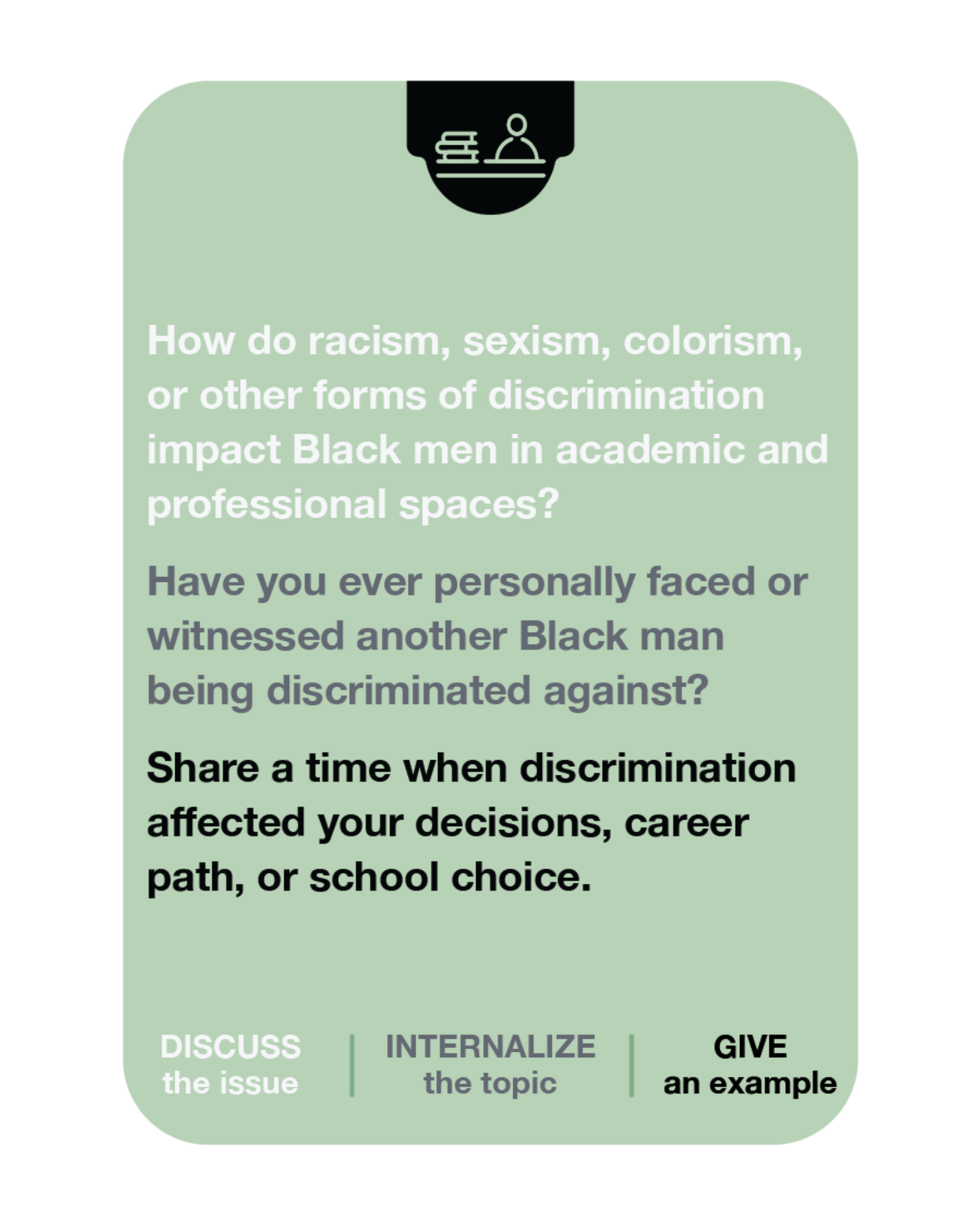 Black Mans Mind Questions cards